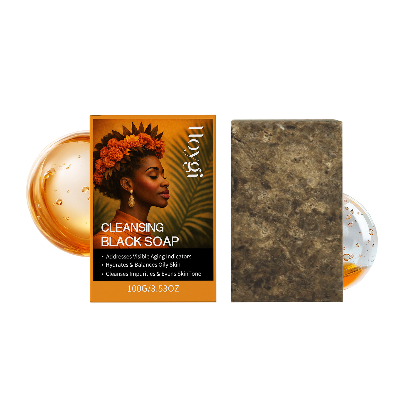 Soap Making Oils - Hoygi Cleansing Black Soap Bar, 100G