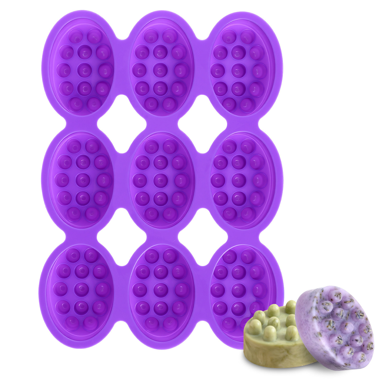 Soap Making Diy Kit - 9 Hole Silicone Soap Mold Massage