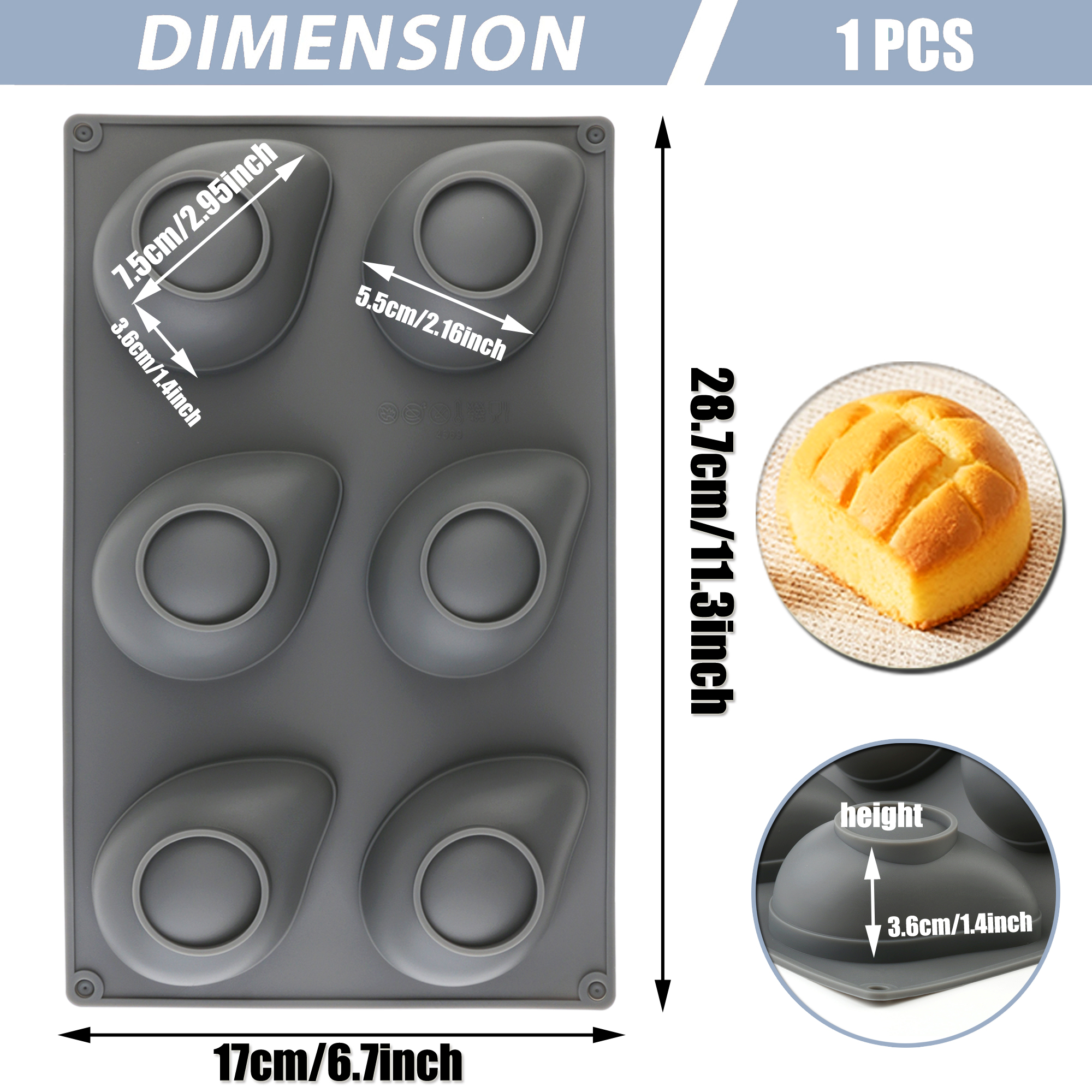 1pcs Gray Thick Silicone Mouss - مراجعة Soap Making Tray وسعره