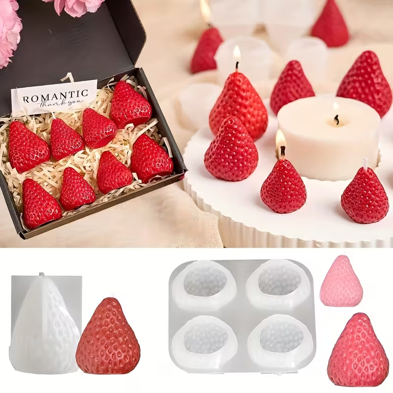 Strawberry Silicone Candle Mol - مراجعة Soap Making Tray وسعره