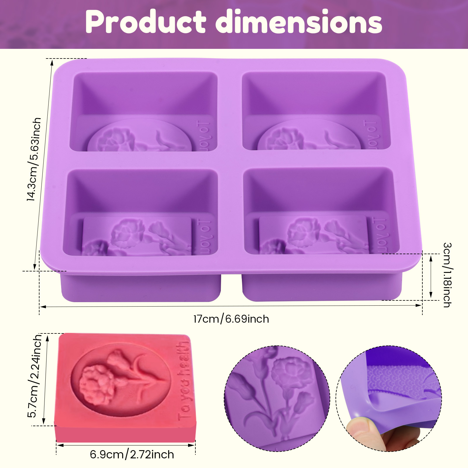 2Pcs Square Flower Handmade So - مراجعة Soap Making Oils وسعره