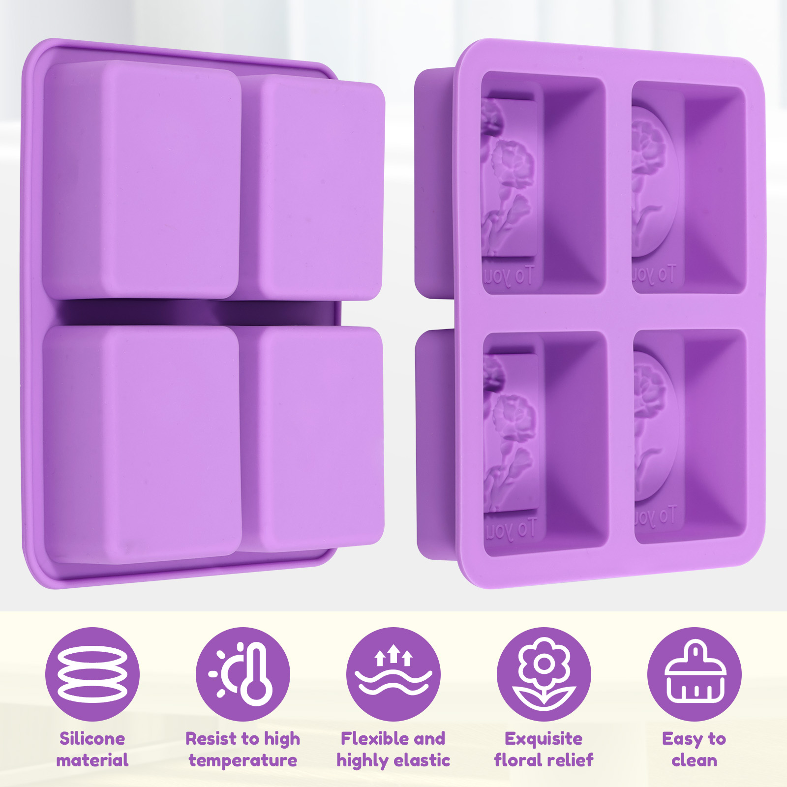 2Pcs Square Flower Handmade So - مراجعة Soap Making Oils وسعره