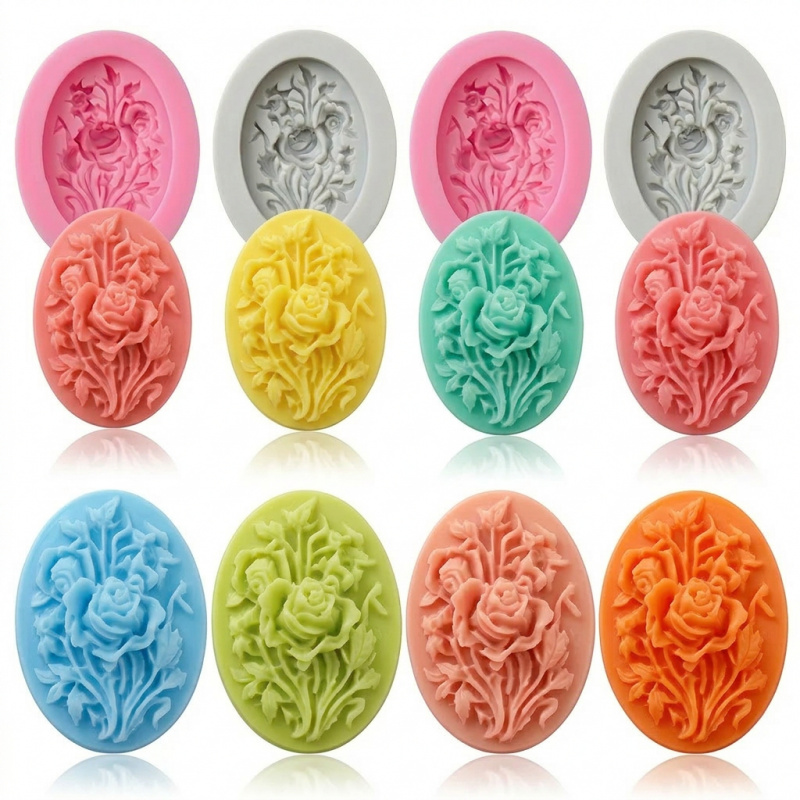 4 Silicone mold with flower sh - مراجعة Soap Making Ideas وسعره