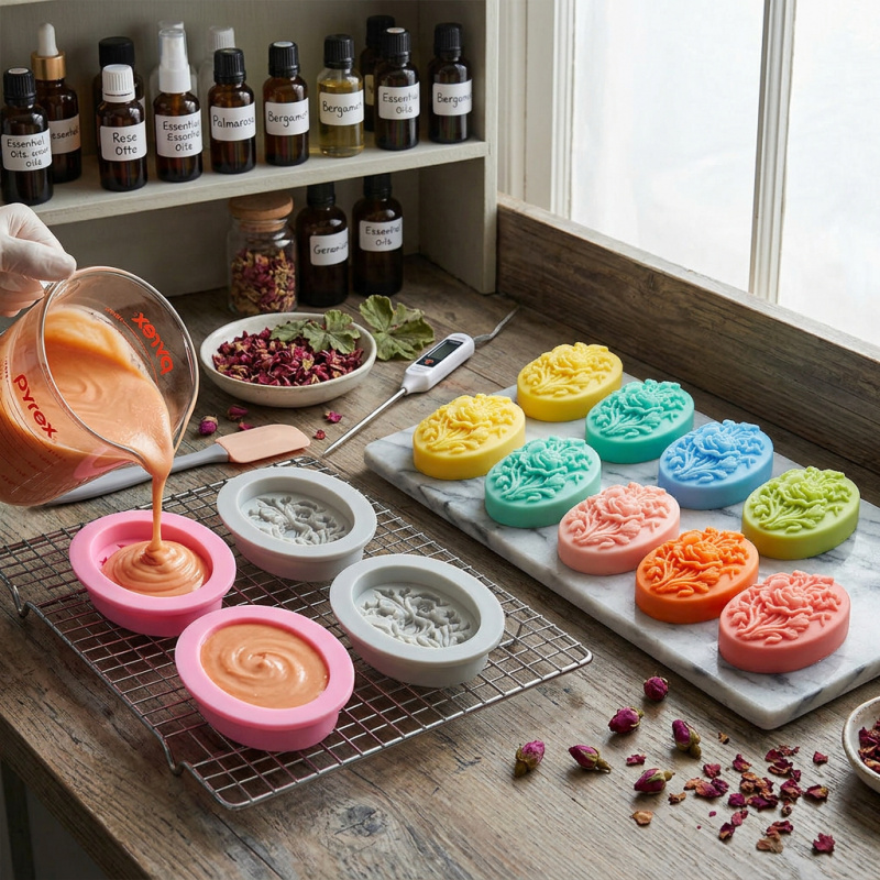 4 Silicone mold with flower sh - مراجعة Soap Making Ideas وسعره
