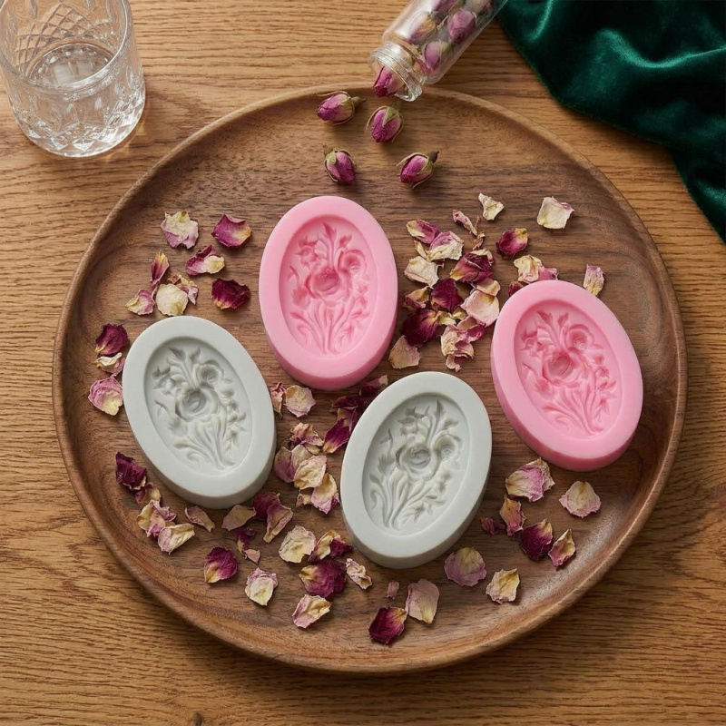 4 Silicone mold with flower sh - مراجعة Soap Making Ideas وسعره