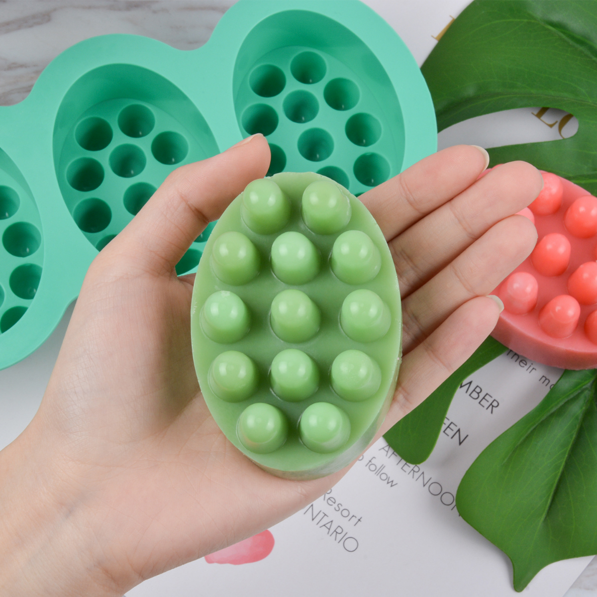 4 Hole Oval Massage Soap Silic - مراجعة Soap Making Ideas وسعره