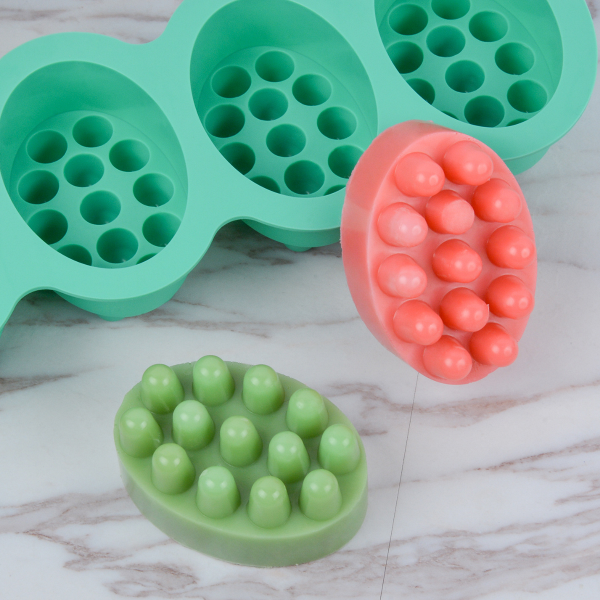 4 Hole Oval Massage Soap Silic - مراجعة Soap Making Ideas وسعره
