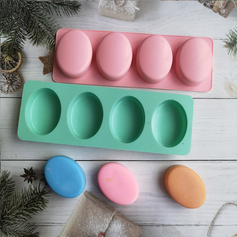4 Cavities Oval Handmade Soap  - مراجعة Soap Making Diy Kit وسعره