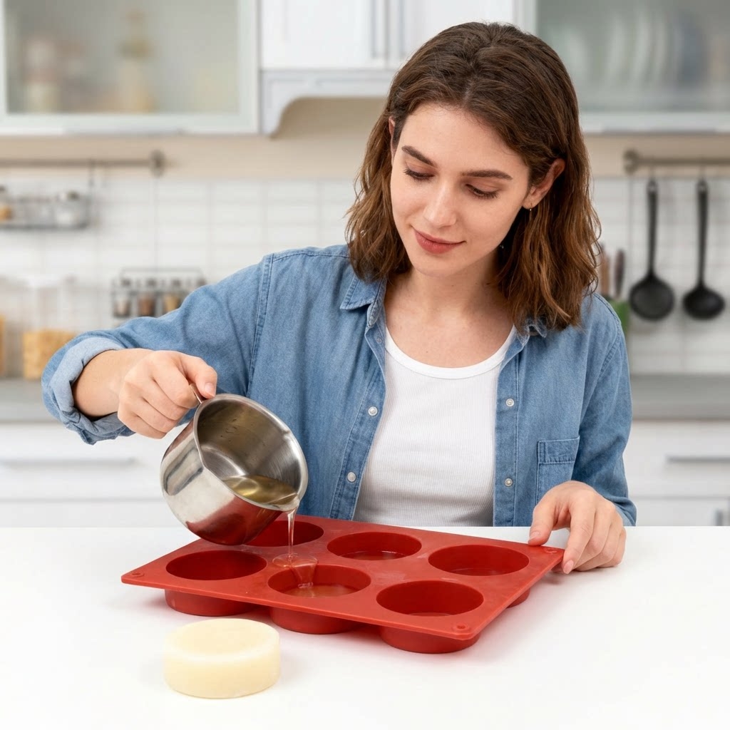 Round Silicone Soap Mold DIY H - مراجعة Soap Making Ideas وسعره